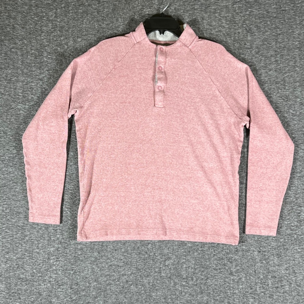 Johnnie‎ O Mens Medium Pink Heathered Quarter Zip Long Sleeve Pullover Shirt